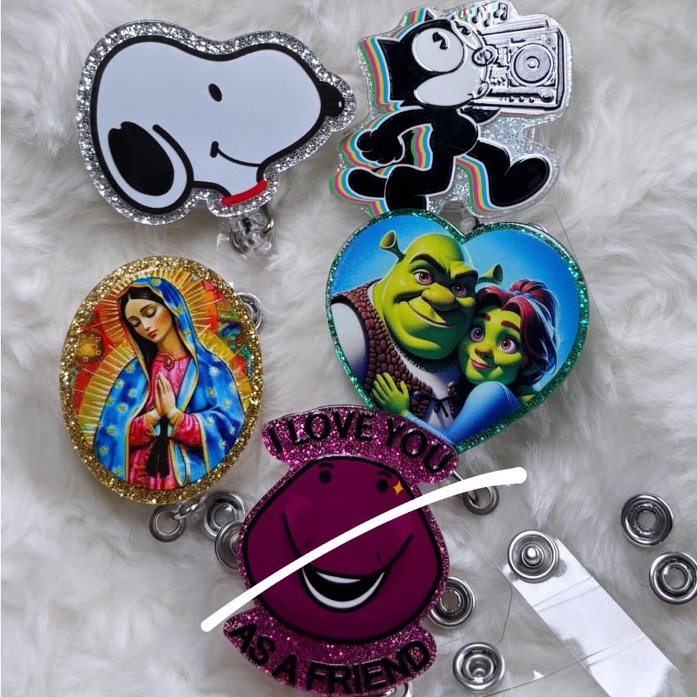 Cartoon character badge reels